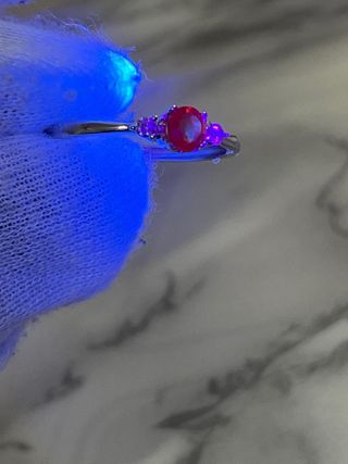 Anillo Plata 925 Rubí Natural