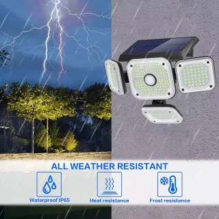 Faretto LED Solare 4 Pannelli Sensore Impermeabile