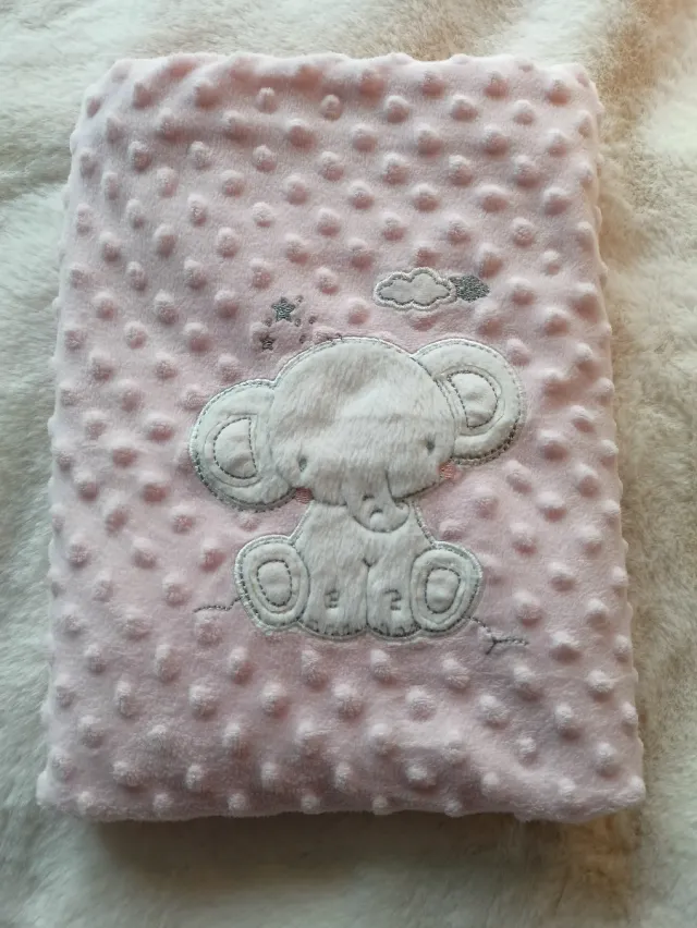 Manta polar bebé elefante rosa