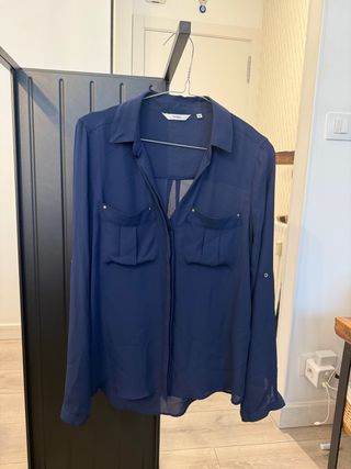 Camisa azul manga larga talla 36