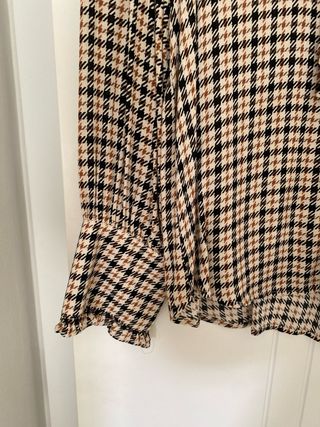 Camisa Zara cuadros negra y beis