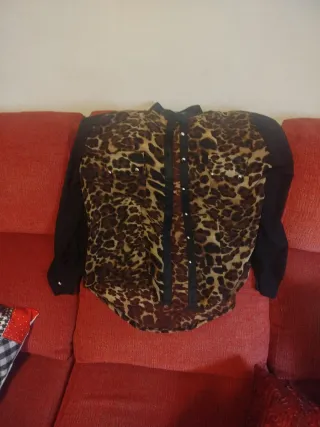 Camisa Leopardo Manga Larga
