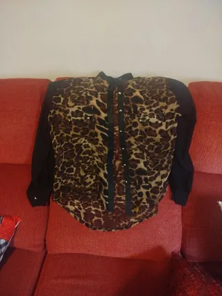 Camisa Leopardo Manga Larga