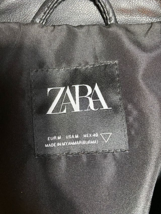 Cazadora Biker Zara Negra Hombre