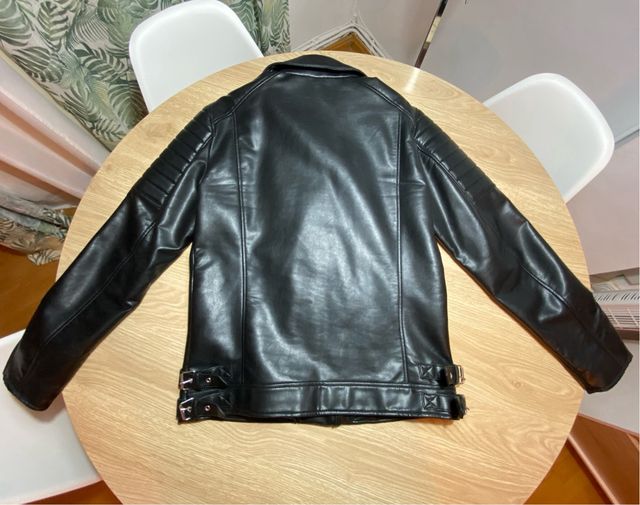 Cazadora Biker Zara Negra Hombre