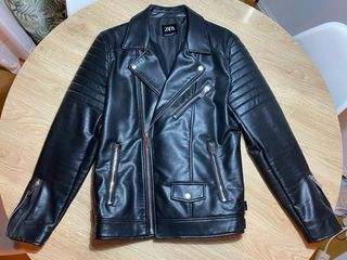 Cazadora Biker Zara Negra Hombre
