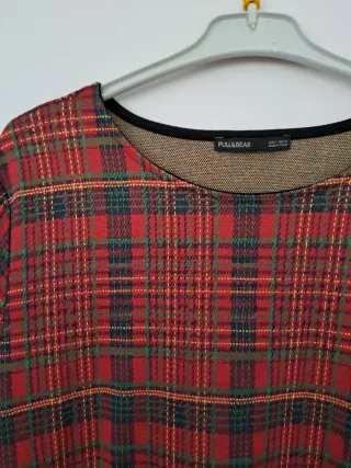 Vestido Pull&Bear Tartán Rojo y Verde Talla M