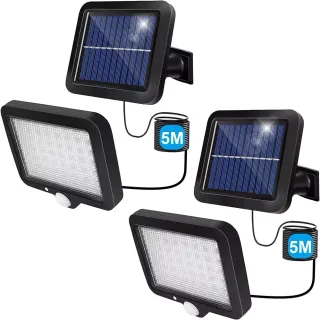 2 Faro LED con Pannello Solare Sensore Movimento