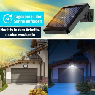 2 Faro LED con Pannello Solare Sensore Movimento