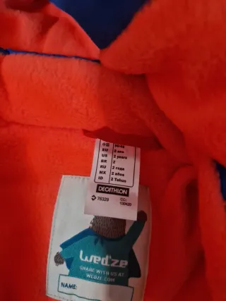 Mono de nieve azul para bebé