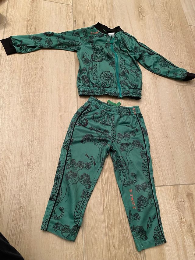 Conjunto Mini Rodini verde estampado