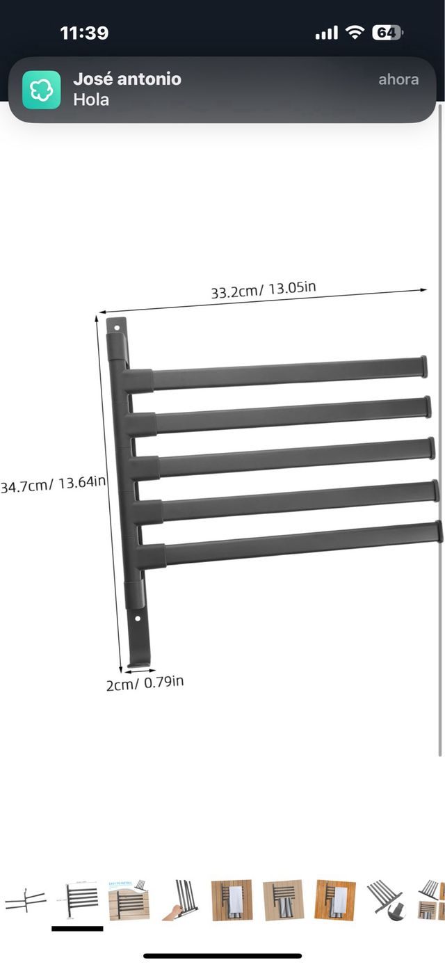 Toallero Giratorio de Aluminio Resistente con Rota