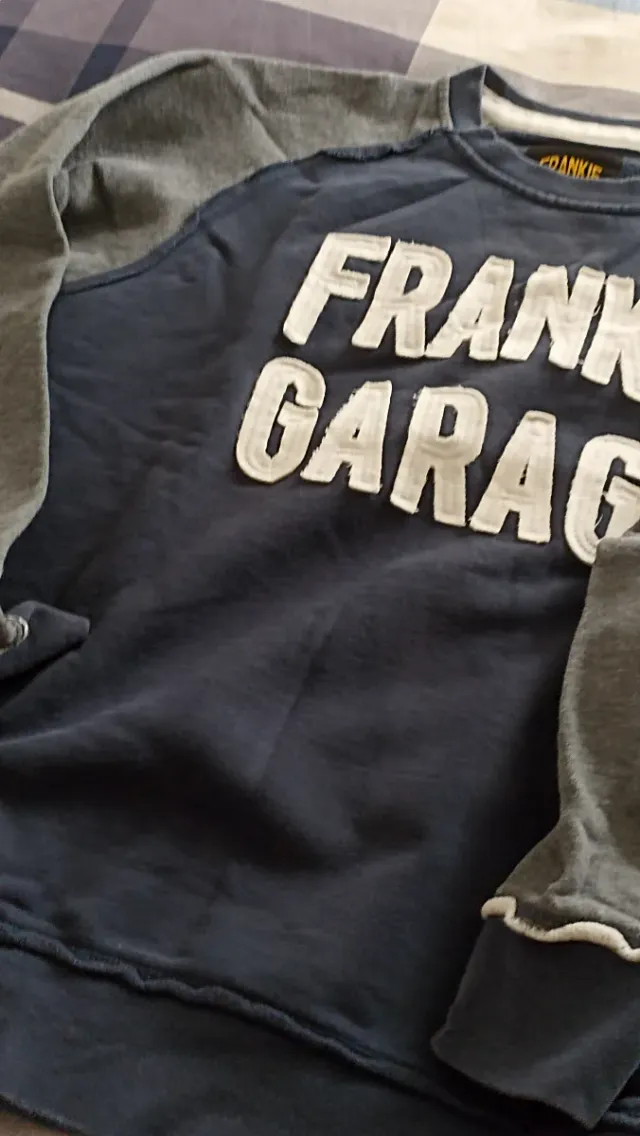 Felpa Frankie Garage ragazzo blu/grigio