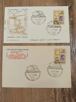 Buste Primo Giorno Palermo/Roma 12.12.1962