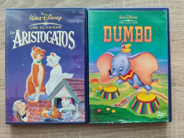 DVDs Infantiles Disney: Los Aristogatos y Dumbo.