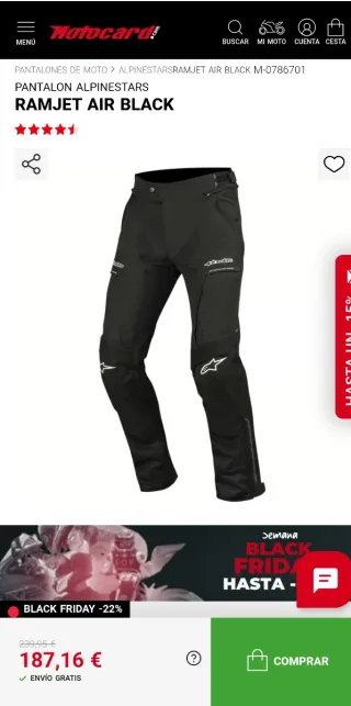 Conjunto Moto Alpinestars Negro