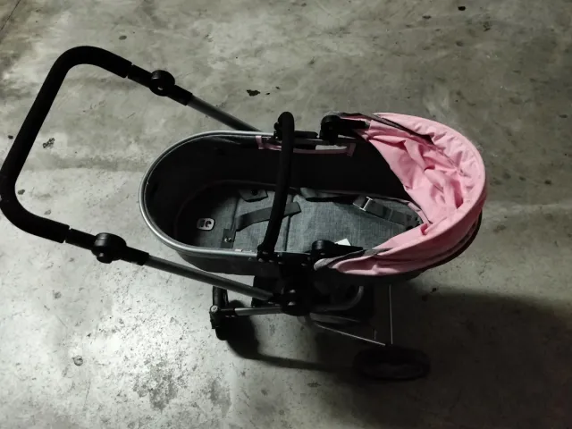 Carrito de muñecas plegable rosa
