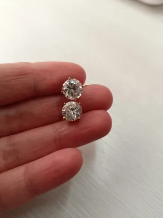 Pendientes Oro 14k Circonita Blanca