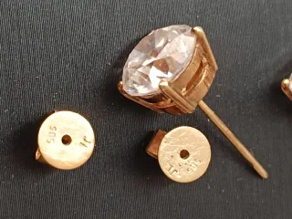 Pendientes Oro 14k Circonita Blanca