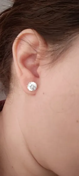 Pendientes Oro 14k Circonita Blanca