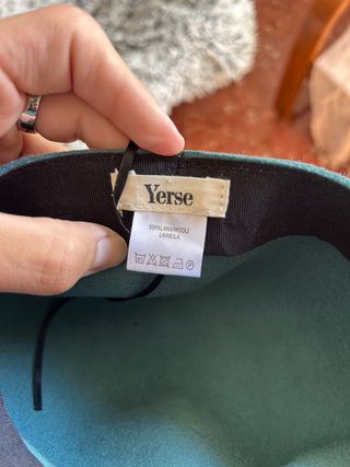 Gorra de lana verde/azul