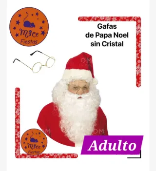 Gafas Papa Noel sin Cristal Doradas