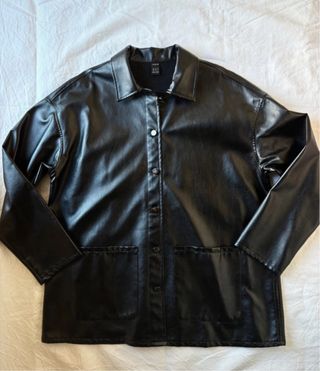 Giacca effetto pelle nera