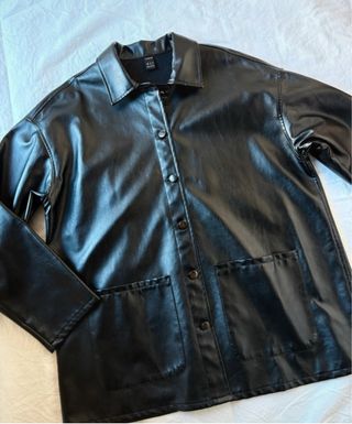 Giacca effetto pelle nera