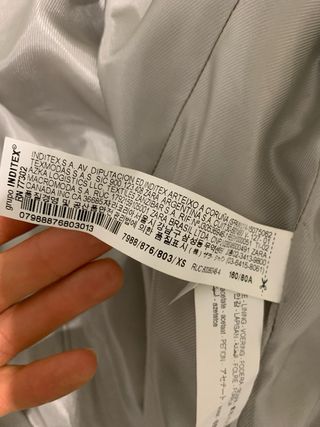 Abrigo Zara Gris Talla XS