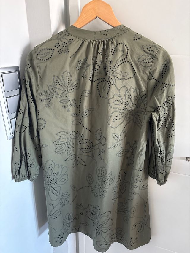 Vestido Zara Talla M Verde Oliva