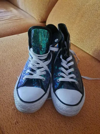 Zapatillas Converse Lentejuelas Azul/Verde