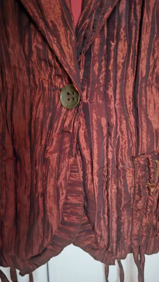 Giacca elegante in raso marrone/rosso