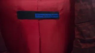 Giacca elegante in raso marrone/rosso