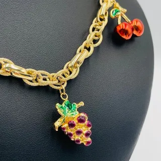 Gargantilla 18K con Abalorios Frutas