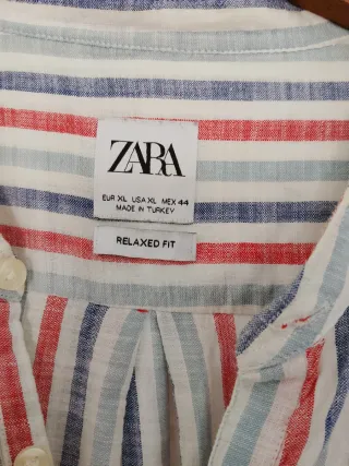 Camisa Zara Rayas Hombre Talla XL
