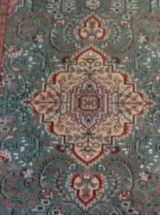 Tappeto Indiano Verde e Rosso