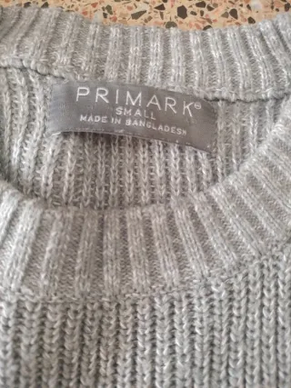 Jersey Primark Gris y Blanco Talla S