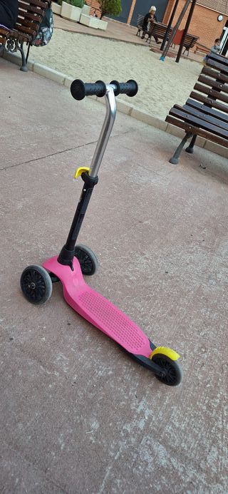 Patinete infantil 3 ruedas rosa plegable