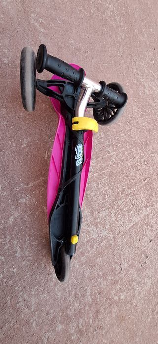 Patinete infantil 3 ruedas rosa plegable