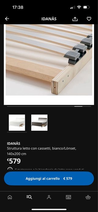 Letto IDANÄS con cassetti 140x200