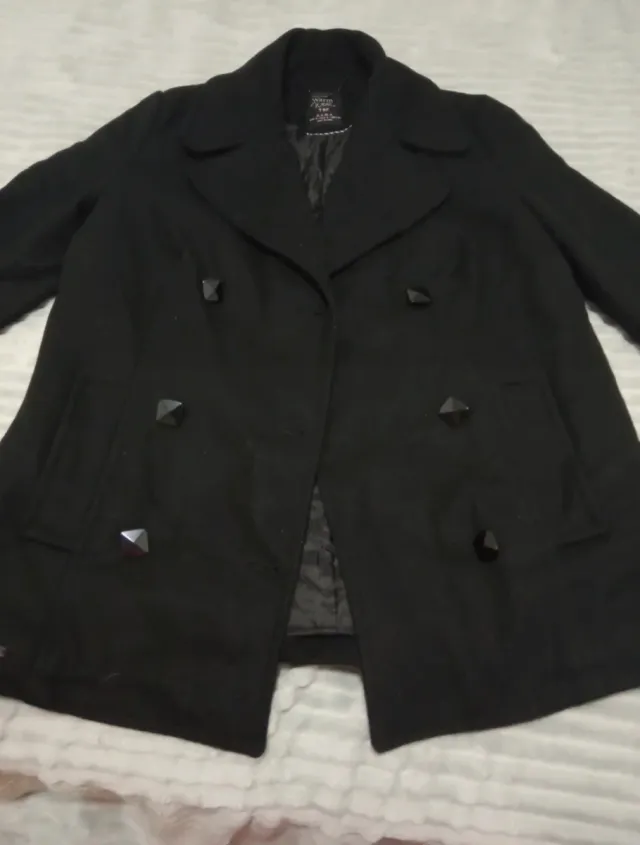 Abrigo Zara Lana - Talla M - Negro