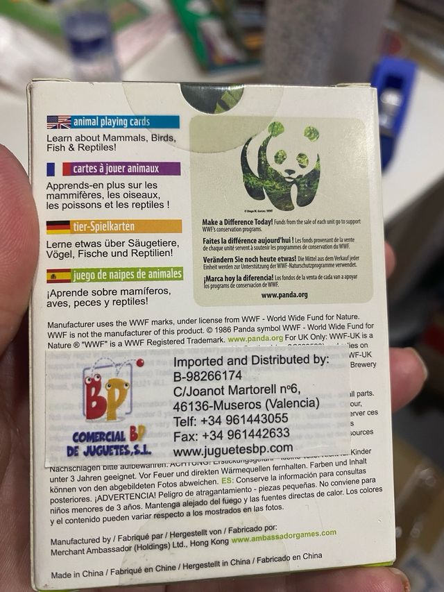 Baraja de cartas WWF Animales