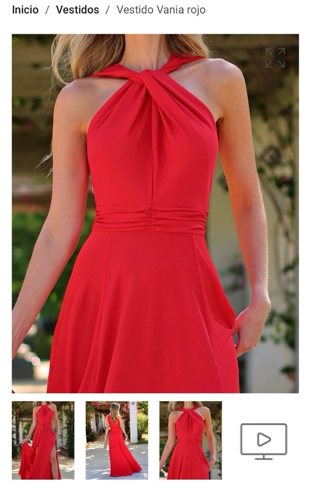 Vestido fiesta/invitada rojo talla XL