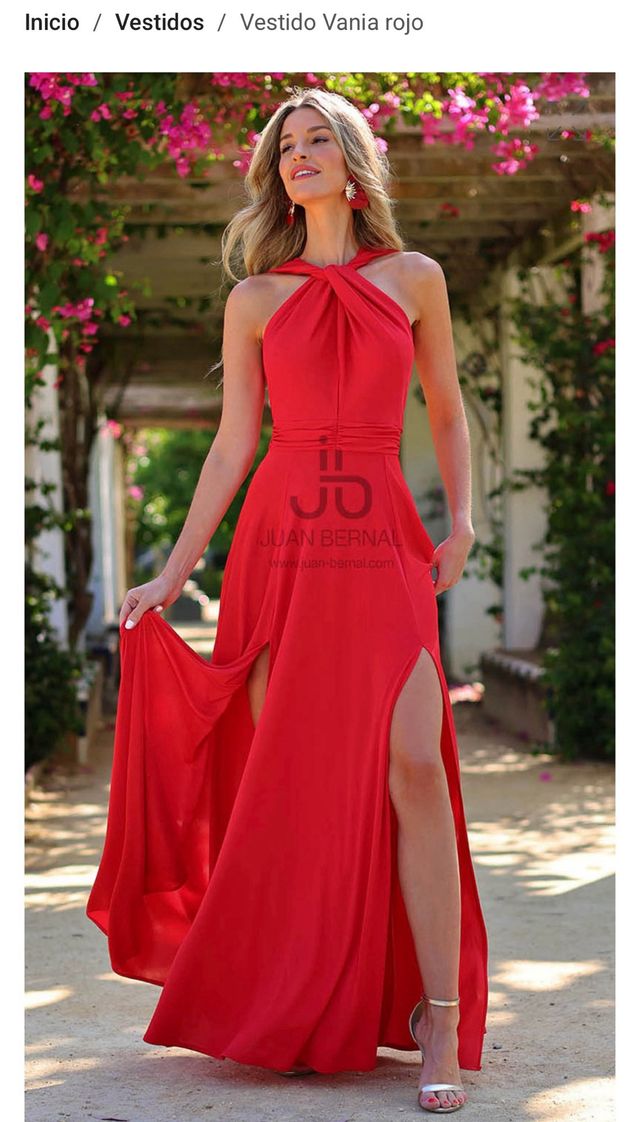 Vestido fiesta/invitada rojo talla XL