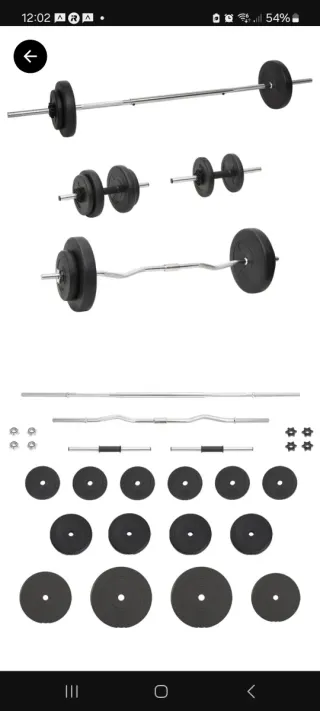 Juego Barras y Mancuernas 60kg