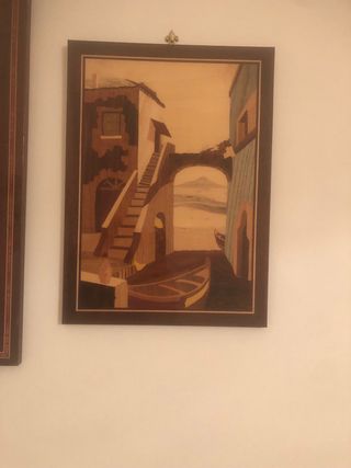 Quadro intarsio legno misure 27x37