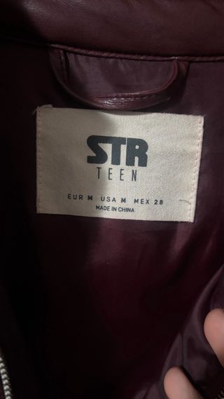 Chaqueta bomber cuero burdeos