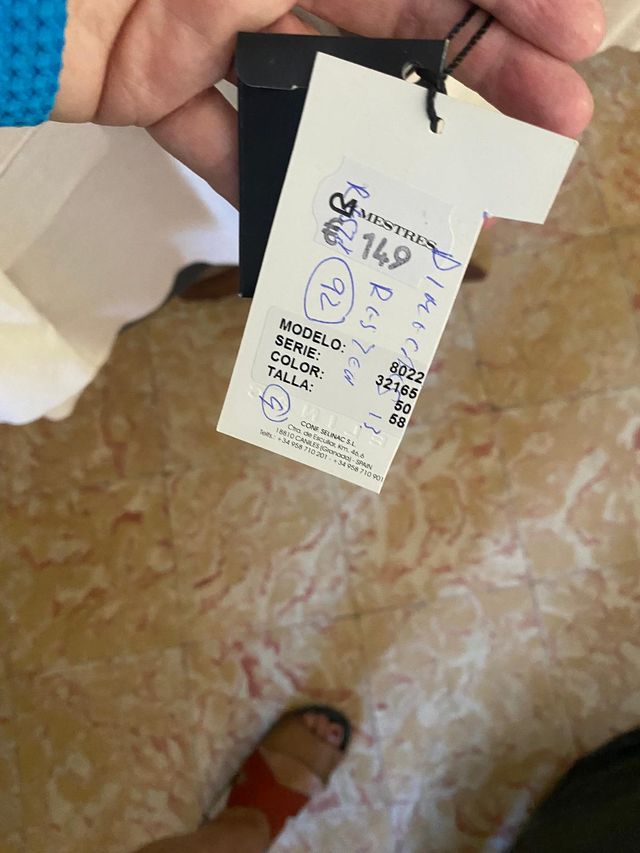 Traje de lino blanco talla 58