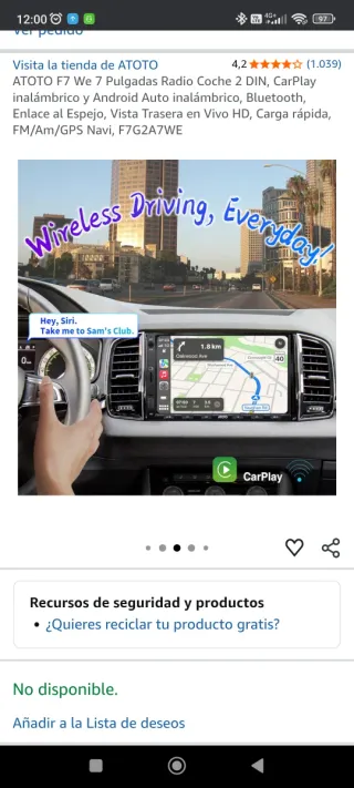 Radio Android ATOTO Multimedia Coche 7 pulgadas