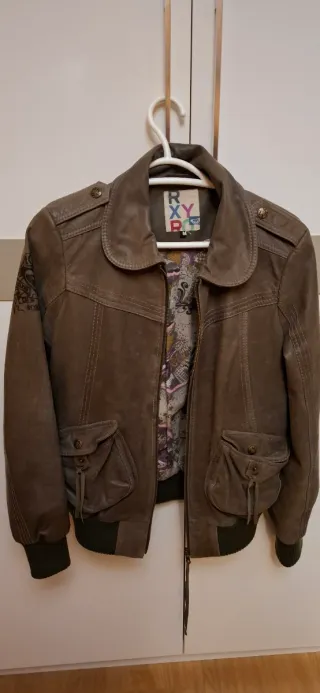 Cazadora cuero Roxy beige Talla M
